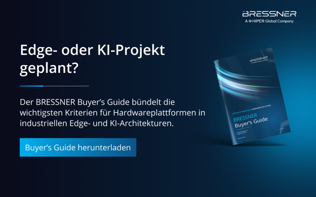 Banner asking about planned Edge or AI projects and referring to the BRESSNER Buyer’s Guide for hardware decisions.