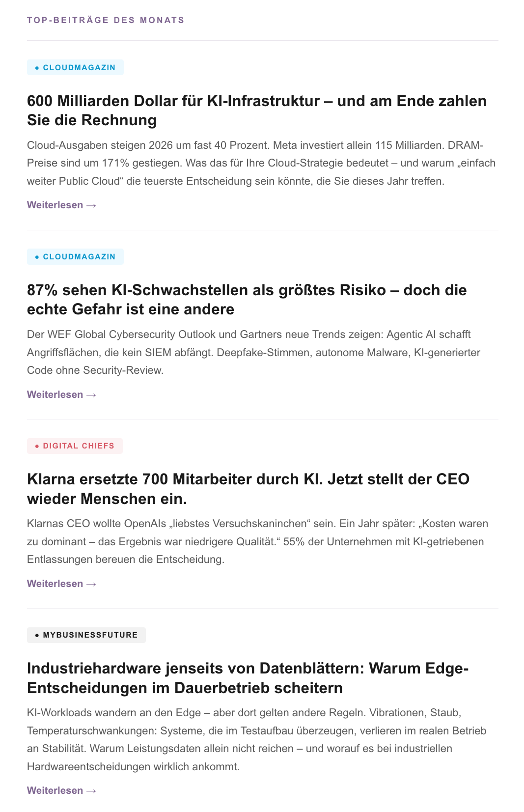 Top-Beiträge aus allen Magazinen