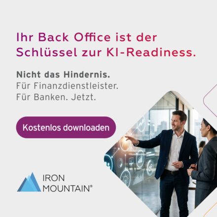 Kostenloser Leitfaden von Iron Mountain für Banken und Finanzdienstleister: Von Dokumenten zu AI-Ready Data.