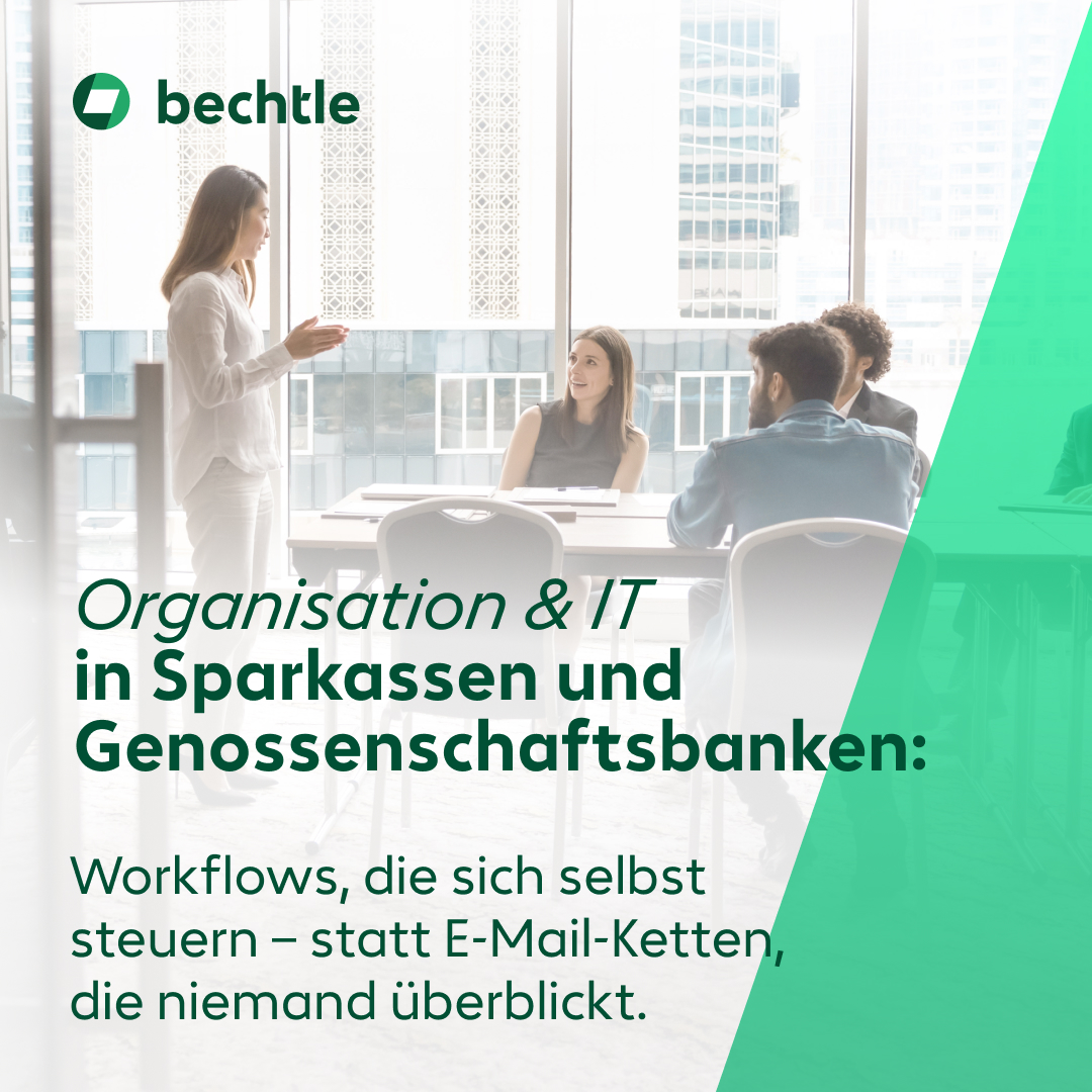 Bechtle Docs Banner zu Workflows in Sparkassen und Genossenschaftsbanken