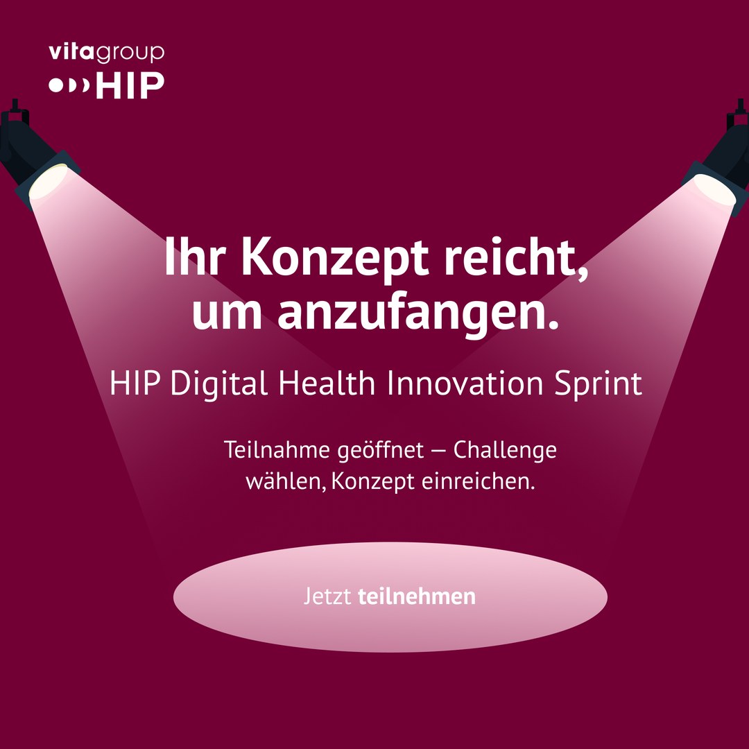 HIP Digital Health Innovation Sprint: Ihr Konzept reicht, um anzufangen. Jetzt teilnehmen.