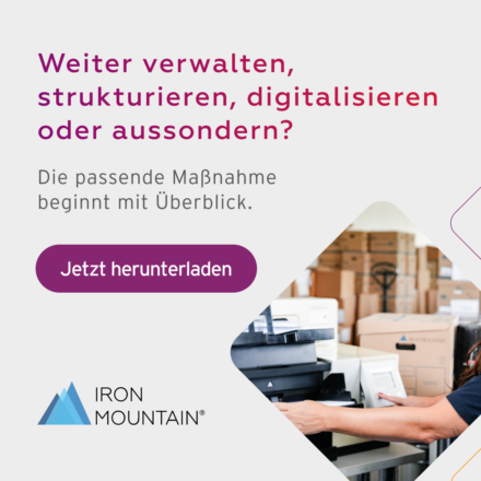 Weiter verwalten, stukturieren, digitalisieren oder aussondern? Die passende Maßnahme beginnt mit Überblick. Jetzt herunterladen